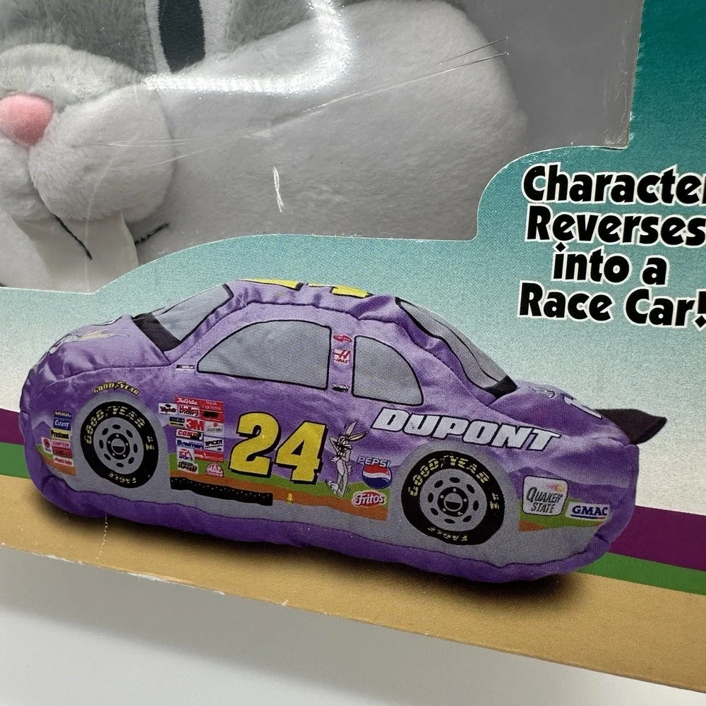 Vintage Bugs Bunny Jeff Gordon Reversible Race Car Plush NASCAR Looney Toons NIB